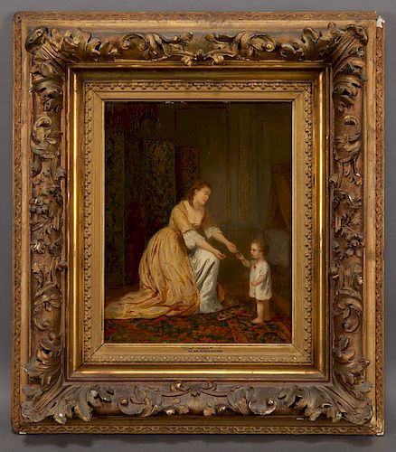 Hermann Maurice Cossman "First Steps" oil on