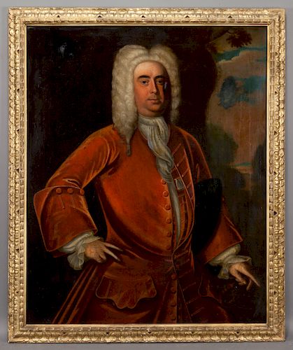 18th C. English School portrait oil on canvas.