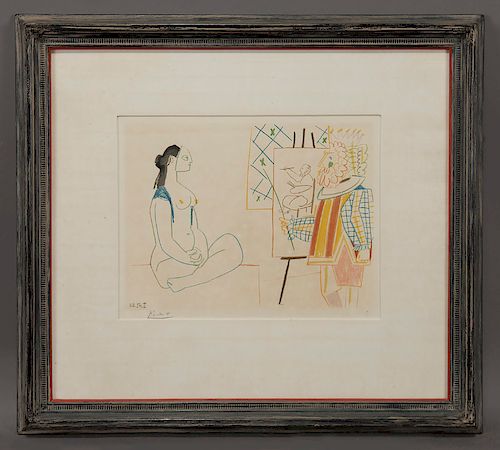 Pablo Picasso "Untitled" color lithograph.