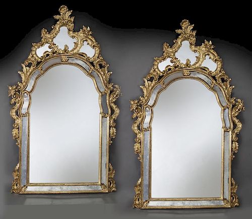Pr. French giltwood mirrors,