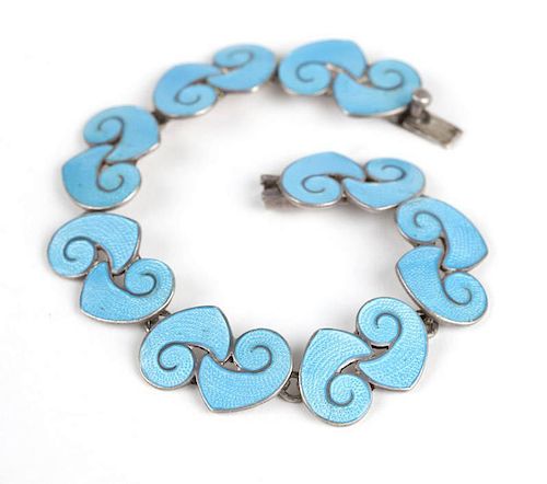 A blue enamel bracelet, Margot de Taxco
