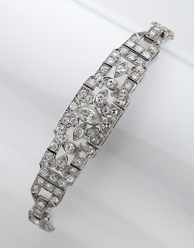 Art Nouveau platinum and diamond bracelet