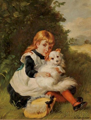 N. Henry Bingham (American, b. 1939)      Girl with a Dog.