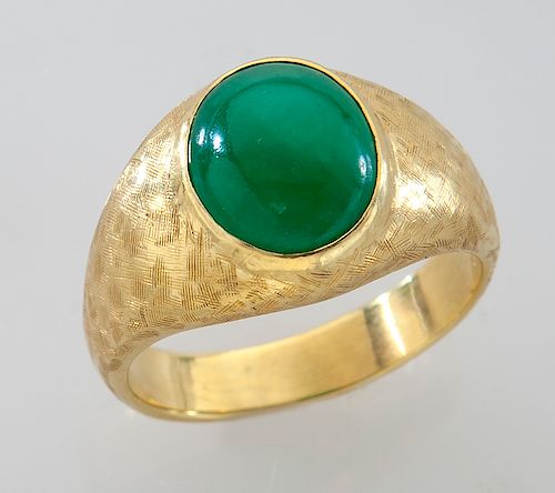 18K gold and jadeite jade ring