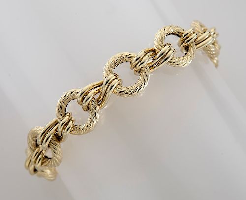 Italian Unoaerro 14K gold link bracelet.