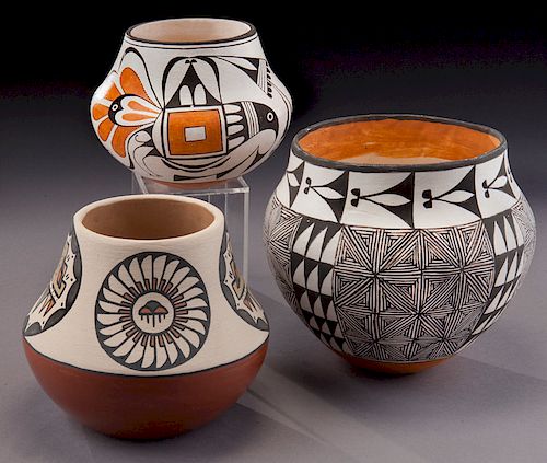 (3) Native American vases,