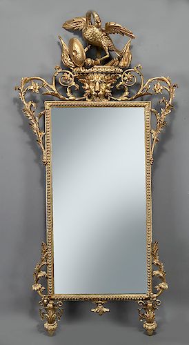 Georgian style carved, gilt wall mirror