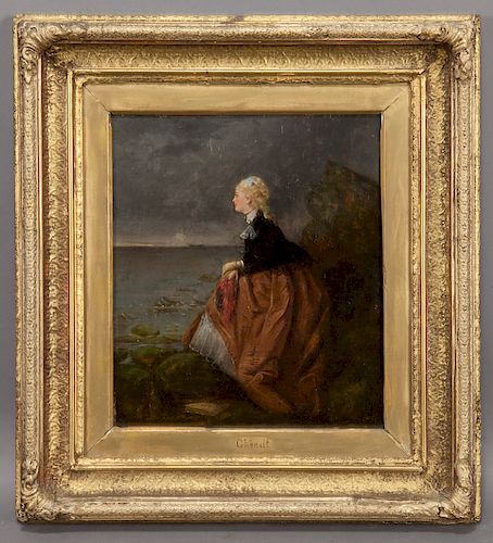 Signed E. Ghendt "Untitled (Woman by the sea)"