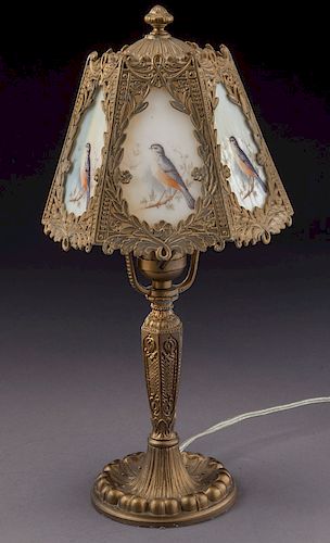 Gilt metal table lamp,