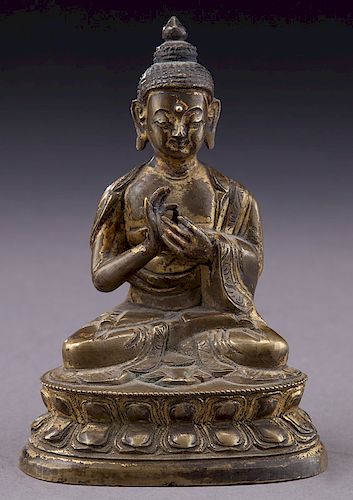 Antique Asian bronze medicine Buddha,
