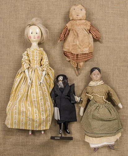 Four contemporary dolls, tallest - 20''.