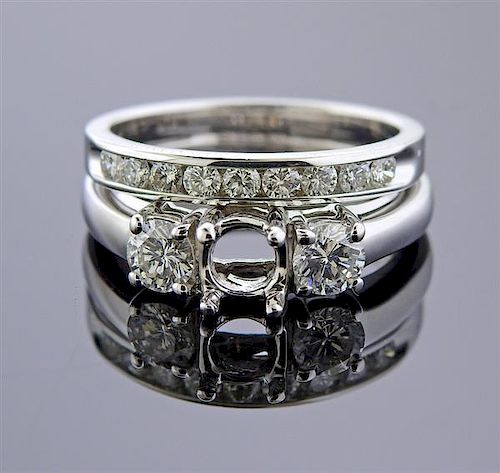 14K Gold Diamond Bridal Engagement Ring Mounting