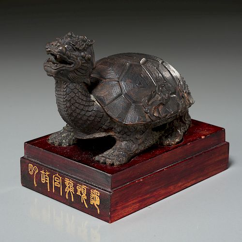Chinese bronze Dragon-Turtle