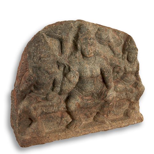 Massive ancient granite relief of Jyeshtha