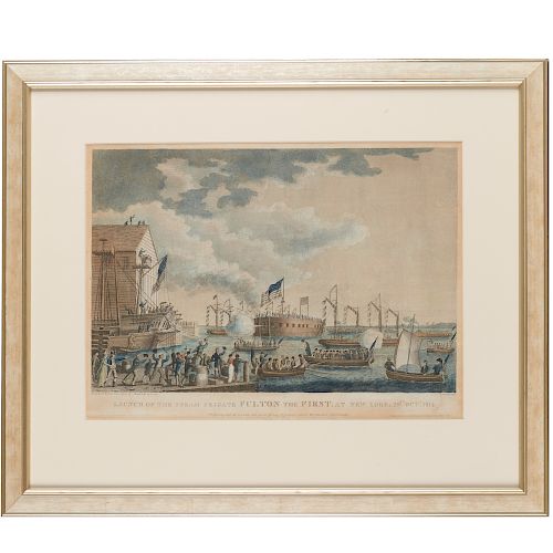 J.J. Barralet, Launch Steam Frigate Fulton, 1819