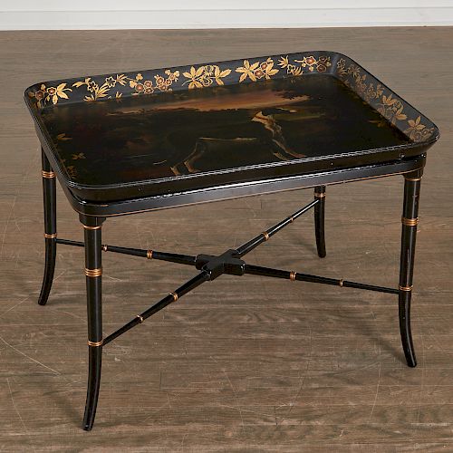 Jennens & Bettridge tray table with whippet