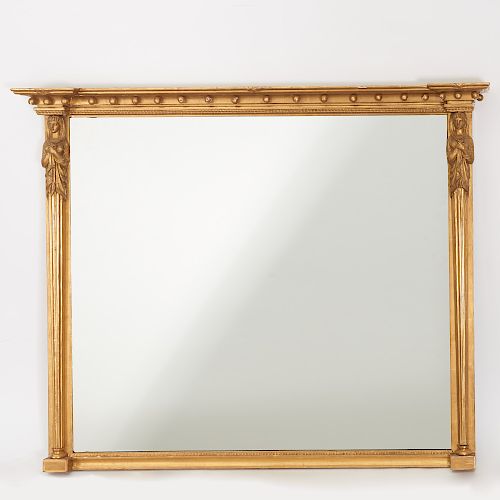 Regency carved giltwood overmantel mirror