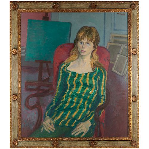 Moses Soyer, large scale oil on canvas