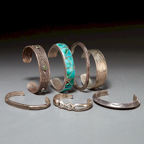 (7) Native American Old Pawn bracelets