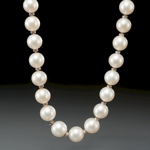 South Sea pearl and diamond convertible necklace