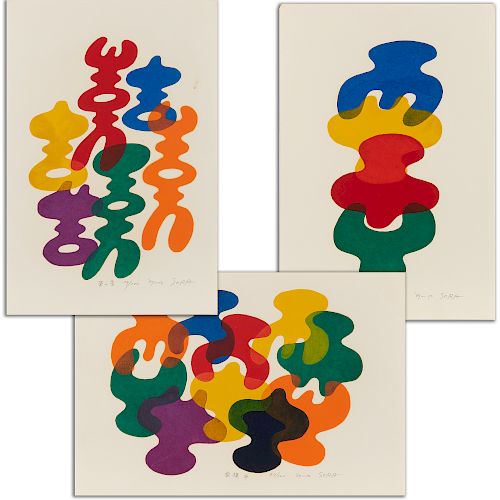 Sora Mitsuaki, (3) Woodblock prints, 1969