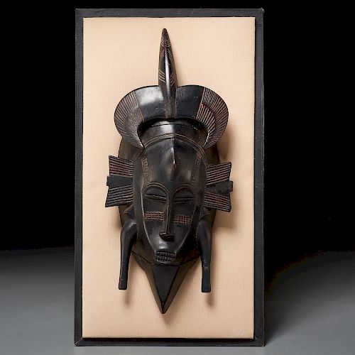 Senufo Peoples, horned mask, ex-museum