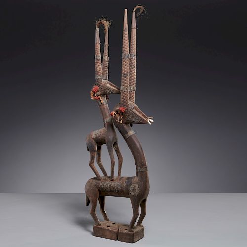 Old Bambara antelope Chi-wara headdress