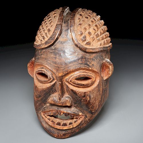 Bamileke Peoples, large helmet mask, ex-museum
