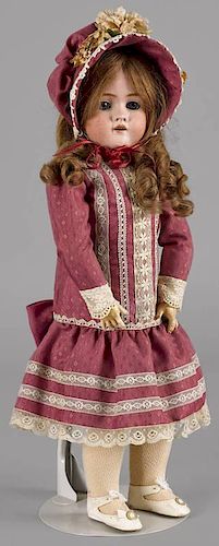 German Walkure bisque doll, inscribed 12, with