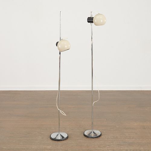 Reggiani (attrib.), pair "Eyeball" floor lamps