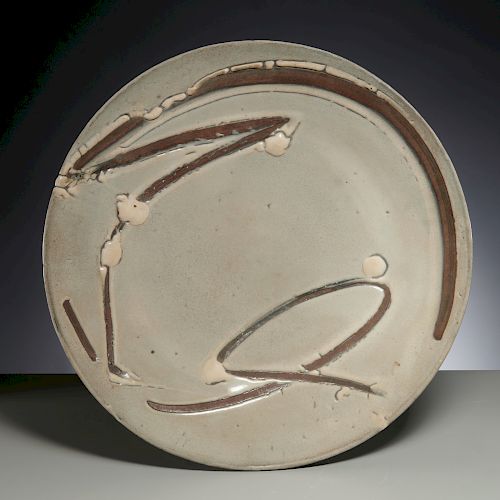 Chris Gustin, monumental ceramic platter, 1981