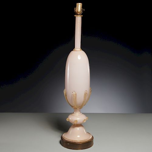 Barovier & Toso, tall aventurine table lamp