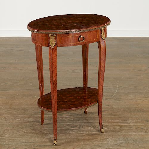 Louis XV style marquetry inlaid side table