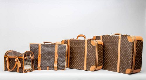 Four Pieces of Louis Vuitton Luggage, Late 20th Century