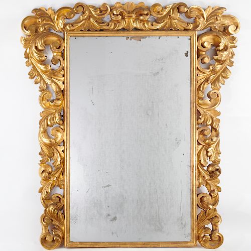 Enormous Italian Rococo giltwood mirror