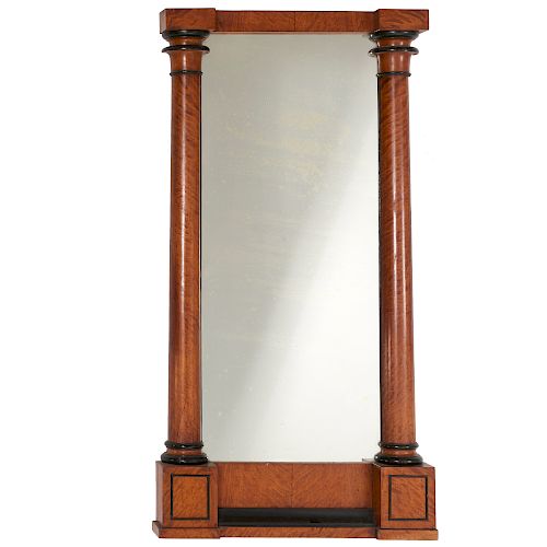 Biedermeier parcel ebonized maple pier mirror
