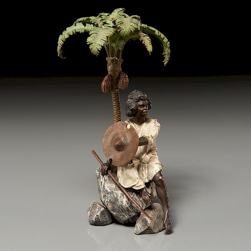 Vienna Bronze, Arab Warrior under Palm Tree