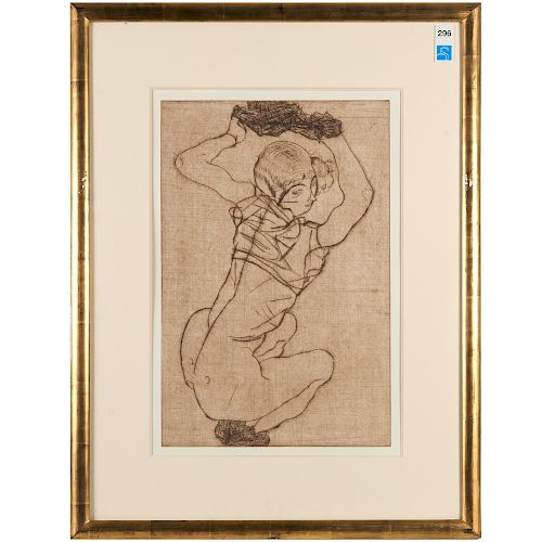 Egon Schiele, dry point etching, 1914/1990