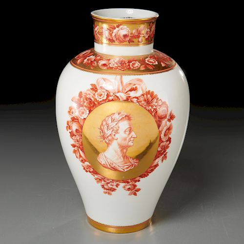 Fine and large KPM porcelain portrait vase