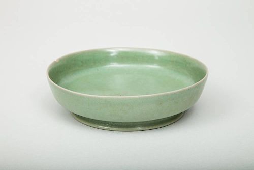 Chinese Celadon-Glazed Shallow Footed Bowl