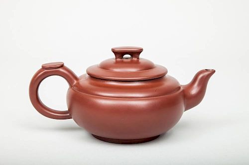 Chinese Brown Pottery Teapot and Cover