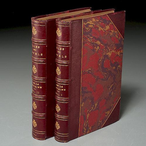 BOOKS: (2) vols De La Fontaine 1883 fine binding