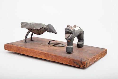 Group of Three Metal and Wood Animals