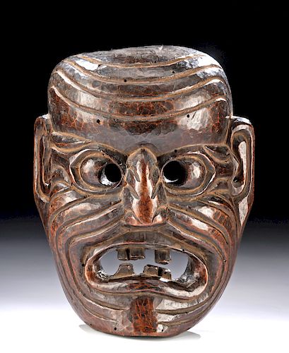 18th C. Tibetan Himalayan Wood Mask - Lakhe