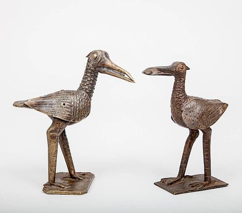 Two Baule Bird Figures, Ivory Coast