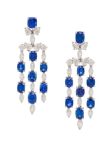 Oscar Heyman & Brothers, Sapphire and Diamond Earclips