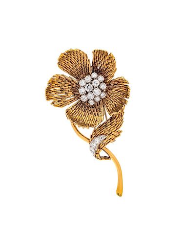 Van Cleef & Arpels, Diamond Flower Brooch