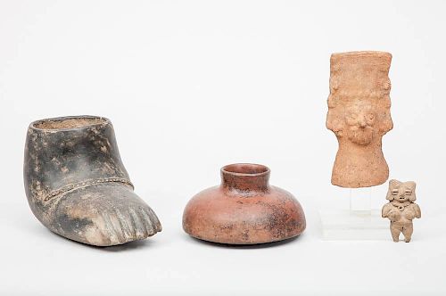 Group of Four Pre-Columbian Style Pottery Articles