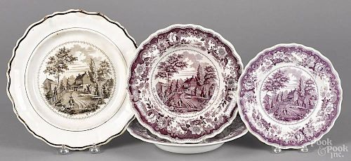 Four J. H. & Co. Staffordshire pieces, 19th c.