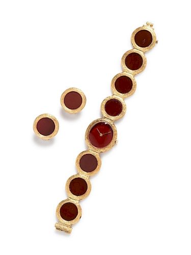 Knoll & Pregizer, West Germany, Collection of Carnelian Jewelry